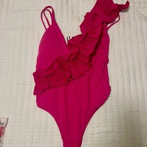 ZARA fuchsia ruffle one piece